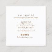 Trendy Pink Watercolor Pflanze Blätter Square Quadratische Visitenkarte (Rückseite)