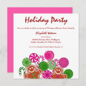 Trendy pink Weihnachtsgingerbrot Einladung (Vorne/Hinten)