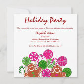 Trendy pink Weihnachtsgingerbrot Einladung (Vorderseite)