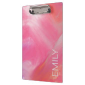 Trendy Pink White Marbour Wasserfarbe Klemmbrett (Links)