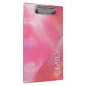 Trendy Pink White Marbour Wasserfarbe Klemmbrett (Rechts)