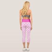 Trendy Pink White Modern Elegante Template Womens Capri Leggings (Rückseite)