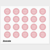 Trendy Pink Zickzack Zigzag Name und Monogram Runder Aufkleber (Blatt)
