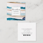 Trendy Pinselstriche Wasserfarben Quadratische Visitenkarte (Vorne/Hinten)