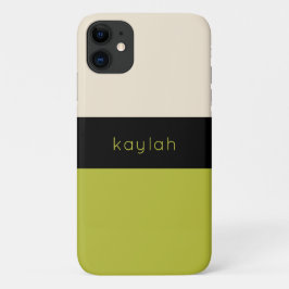 Trendy Pistachio Green Color Block mit Name Case-Mate iPhone Hülle
