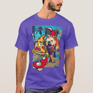 Trendy Pizza auf einem Skateboard Hund Chase 33465 T-Shirt