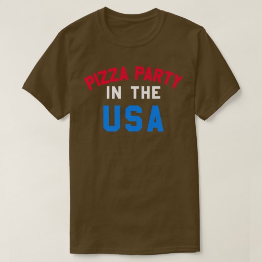 Trendy Pizza Party in der US-amerikanischen Teetas T-Shirt (Design vorne)