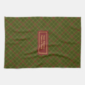 Trendy Plaid Hand Towel Thanksgiving Monogram Geschirrtuch (Horizontal)