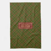 Trendy Plaid Hand Towel Thanksgiving Monogram Geschirrtuch (Vertikal)