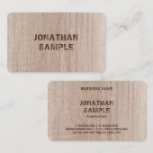 Trendy Plank Board Holz Aussehen störte Text Visitenkarte (Vorne/Hinten)