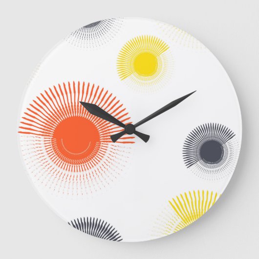 Trendy, playful, lively, cool, circular geometric große wanduhr (Vorderseite)