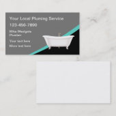 Trendy Plumber Business Cards Visitenkarte (Vorne/Hinten)
