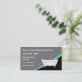 Trendy Plumber Business Cards Visitenkarte (Stehend Vorderseite)