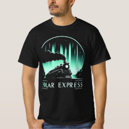 Trendy Polar Express Train Men's Black T-Shirt