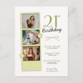 Trendy Polaroid Foto Birthday Einladungspostkarte (Vorderseite)