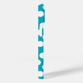 Trendy Polka Dot Pattern mit Namen - blau grau Case-Mate iPhone Hülle (Rückseite / Rechts)