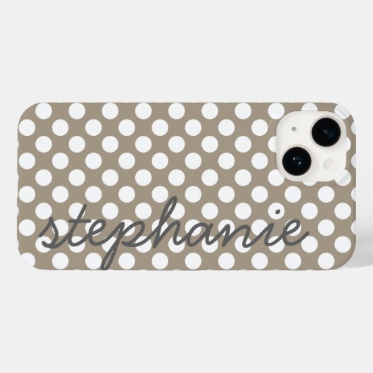 Trendy Polka Dot Pattern mit personalisiertem Name Case-Mate iPhone Hülle (Rückseite (Horizontal))