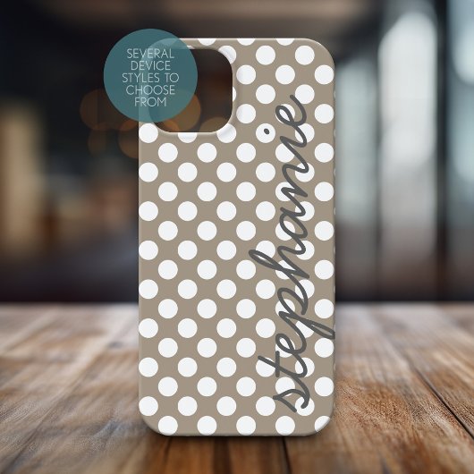 Trendy Polka Dot Pattern mit personalisiertem Name Case-Mate iPhone Hülle