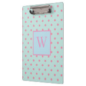 Trendy Polka Dots Monogram Klemmbrett (Links)