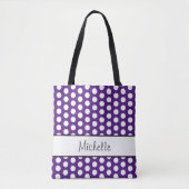 Trendy Polka Dots Muster Lila Tasche (Vorderseite)