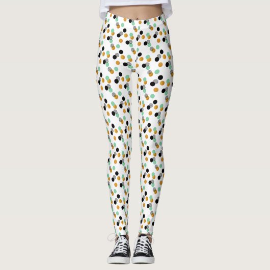 Trendy Polka Dots Pattern Leggings (Vorderseite)