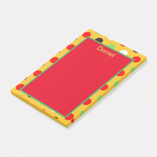 Trendy Polka dots Post-it Klebezettel (angewinkelt)