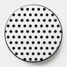 Trendy Polka Dots White & Black Popsocket