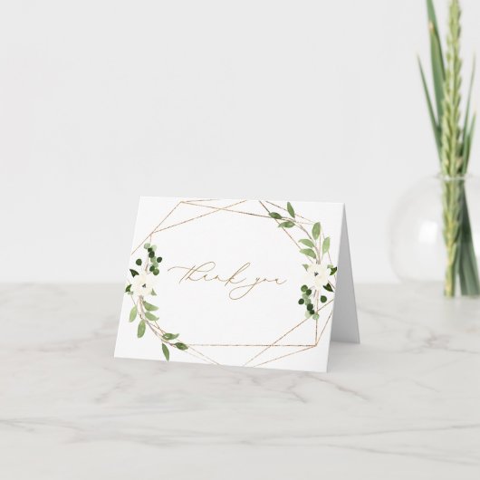 Trendy Polterabend Geometric Watercolor Gold Dankeskarte (Vorderseite)