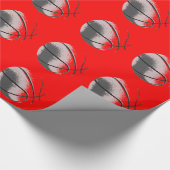 Trendy Pop Art Basketball Geschenkpapier (Ecke)