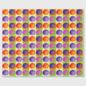 Trendy Pop Art Basketball Geschenkpapier (Flach)