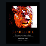Trendy Pop Art Motivierend Leadership Lion Poster<br><div class="desc">Lion Digital Artwork - Lion Head Computer Animal Art - Uni Pop Kunst - Wilde Big Cats Computerbilder</div>