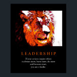Trendy Pop Art Motivierend Leadership Lion Poster<br><div class="desc">Lion Digital Artwork - Lion Head Computer Animal Art - Uni Pop Kunst - Wilde Big Cats Computerbilder</div>