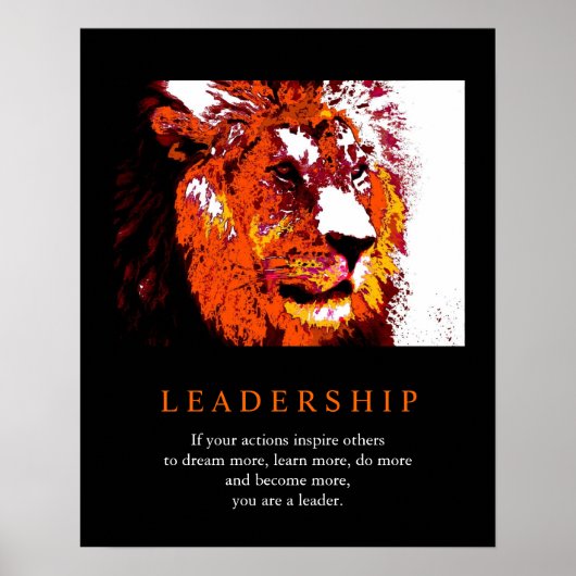 Trendy Pop Art Motivierend Leadership Lion Poster (Vorne)