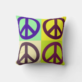 Trendy Pop Art Peace Symbol Throw Kissen