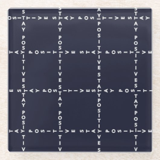 Trendy "Positive" Muster, Gitter Karo. Glasuntersetzer (Vorderseite)
