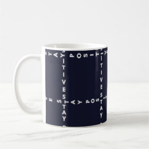 Trendy "Positive" Muster, Gitter Karo. Kaffeetasse