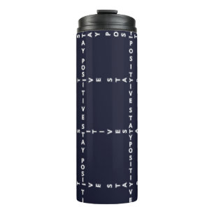 Trendy "Positive" Muster, Gitter Karo. Thermosbecher