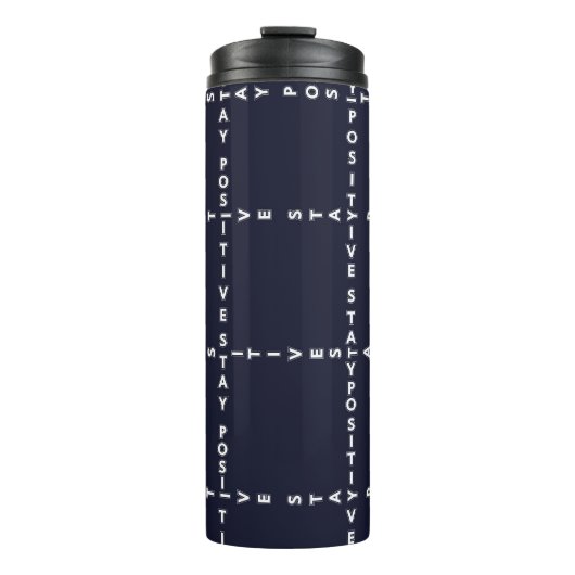 Trendy "Positive" Muster, Gitter Karo. Thermosbecher (Vorderseite)