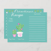 Trendy Potted Cactus Recipe Postkarte (Vorne/Hinten)