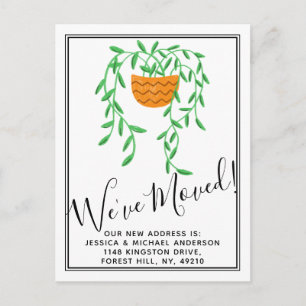 Trendy Potted House Pflanze Neue Zuhause Moving Ankündigungspostkarte