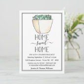 Trendy Potted Succulent Pflanze Housewarming Party Einladung (Stehend Vorderseite)