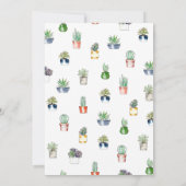 Trendy Potted Succulent Pflanze Housewarming Party Einladung (Rückseite)