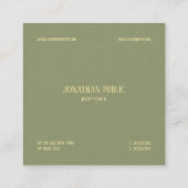 Trendy Premium Pearl Finish Moderne Elegante Top Quadratische Visitenkarte (Rückseite)