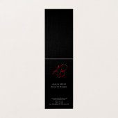 Trendy Premium Silk Modern Monogrammed Plain Black Visitenkarten (Außenseite Aufgefaltet)