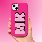 Trendy Preppy Pink Retro Monogram Case-Mate iPhone Hülle
