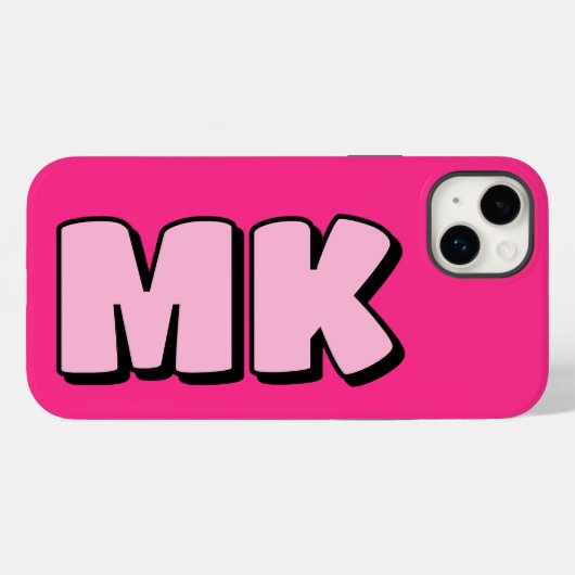 Trendy Preppy Pink Retro Monogram Case-Mate iPhone Hülle (Rückseite (Horizontal))