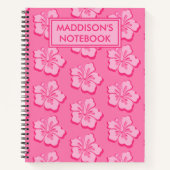 Trendy Preppy Tropical Floral School Subject  Notizblock (Vorderseite)