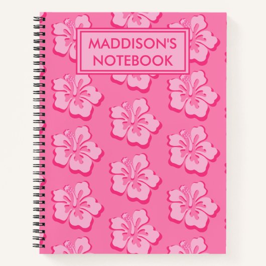 Trendy Preppy Tropical Floral School Subject  Notizblock (Vorderseite)