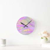 Trendy pretty colorful abstract waves runde wanduhr (Zuhause)