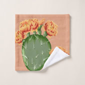Trendy Prickly Par Cactus & Blume Badhandtuch Set (Waschlappen)